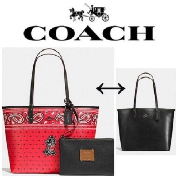 Coach Handbags - Coach Disney Reversible Bandana Tote w/ Wristlet